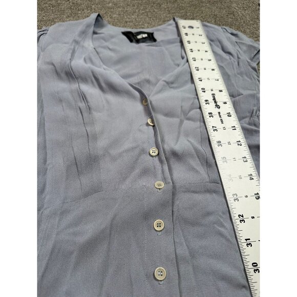 Reformation Naveen Button-Front Dress Periwinkle Blue Wedding Viscose Size 4 - Picture 7 of 8